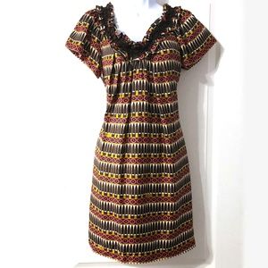 Milly of New York Silk Dress Size 2 Brown Mod